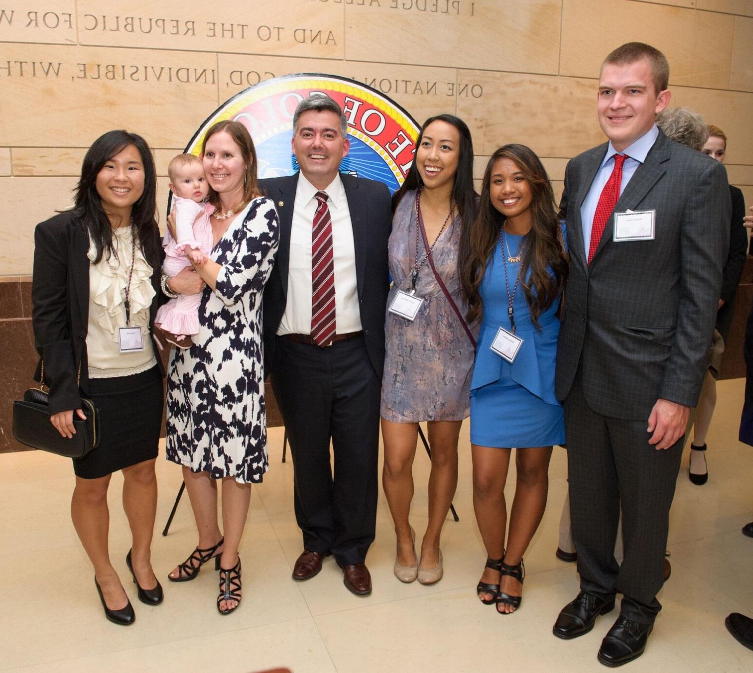 CMU students greet Senator Cory Gardner (R-Colo.).